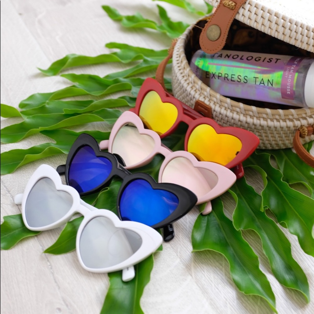 RELIST! Heart Shaped Mirrored Sunglasses